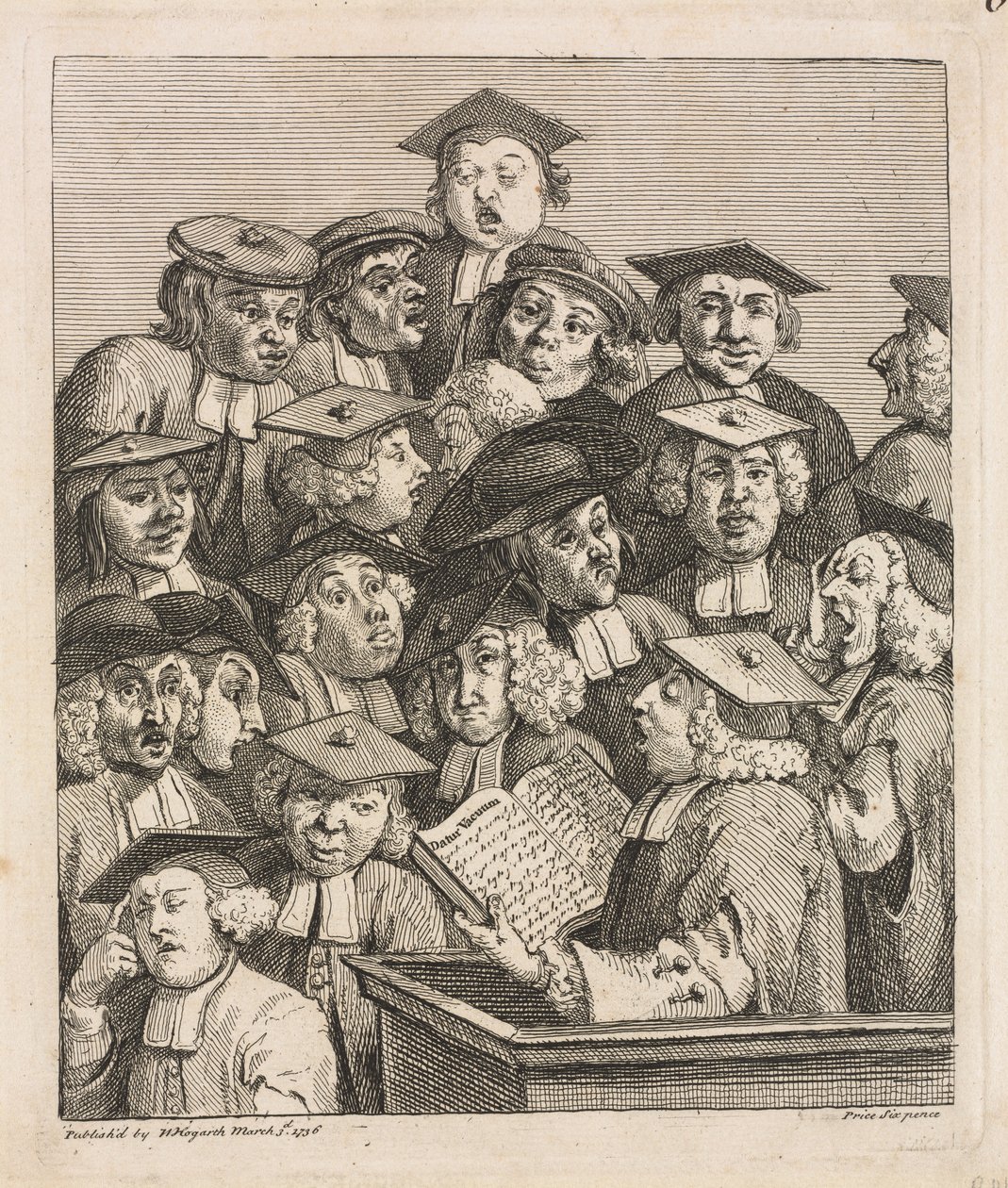 Tudósok egy előadáson, 1736-1737. alkotó: William Hogarth