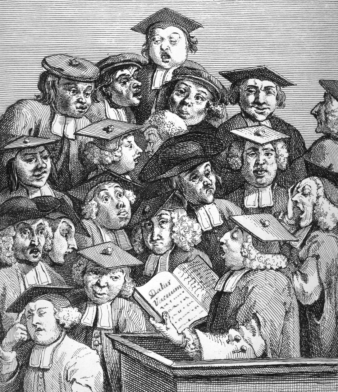 Tudósok egy előadáson, 1736. január 20-37 alkotó: William Hogarth