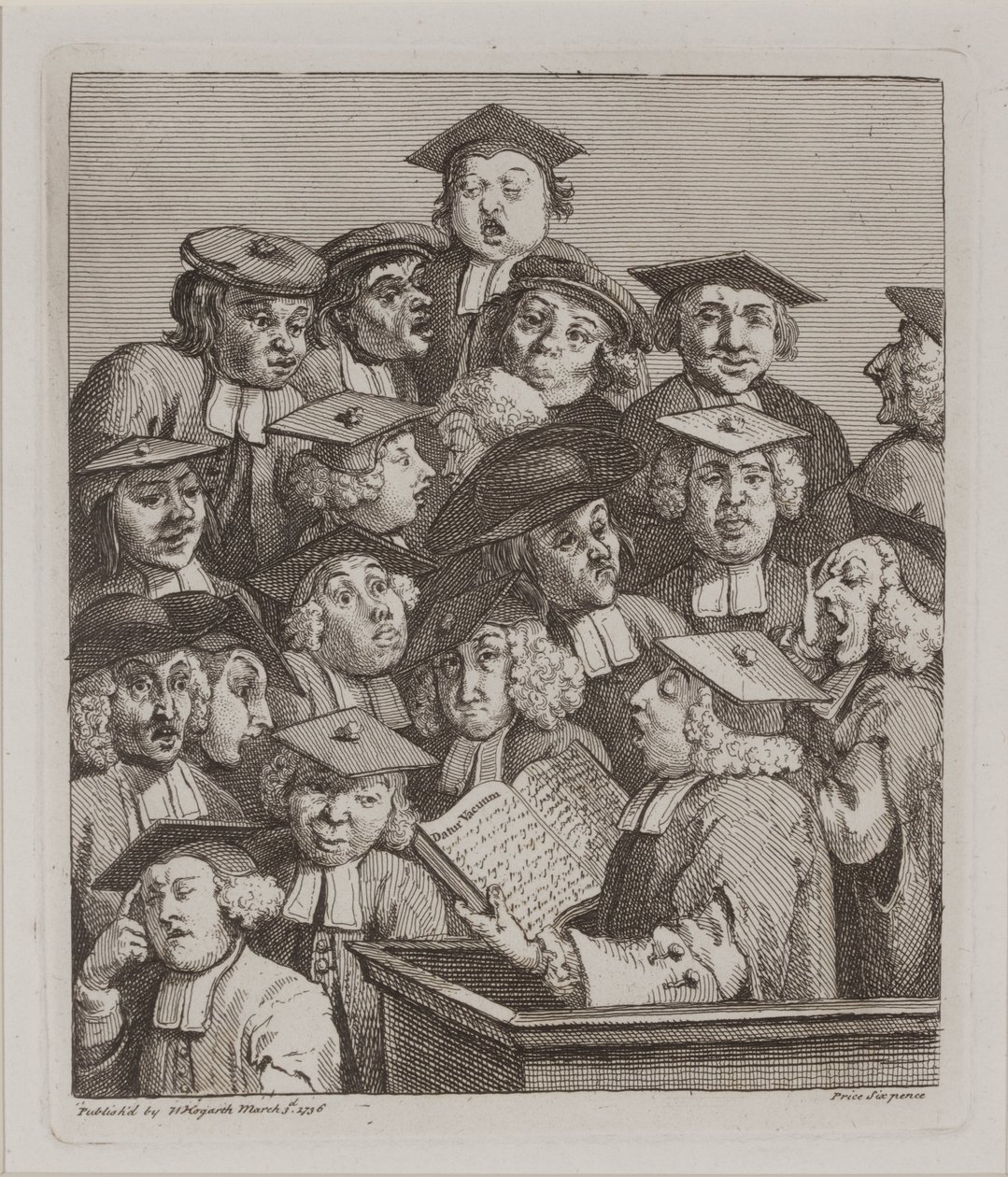 Tudósok egy előadáson, március 3 alkotó: William Hogarth