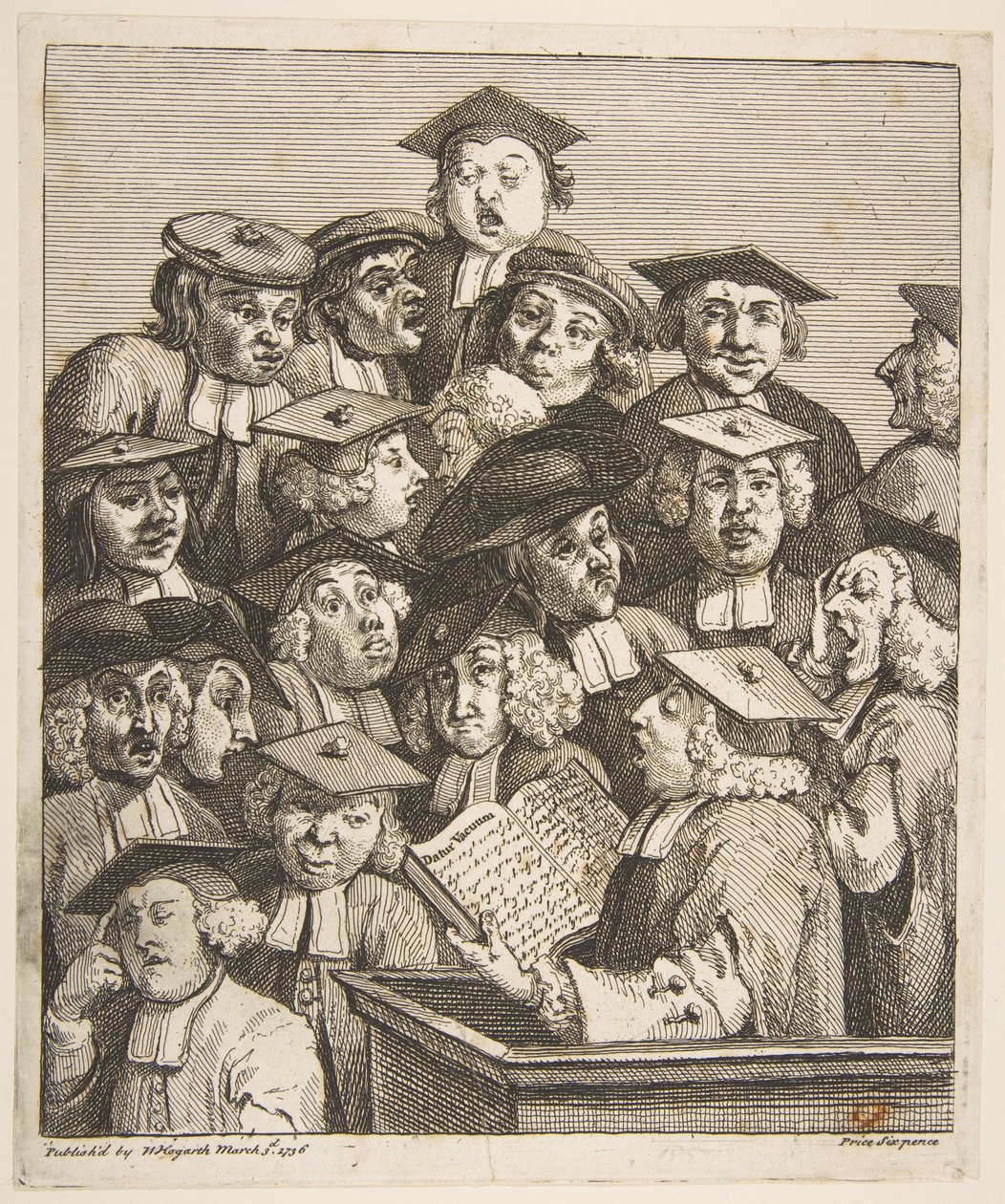 Tudósok egy előadáson, 1736. március 3. alkotó: William Hogarth