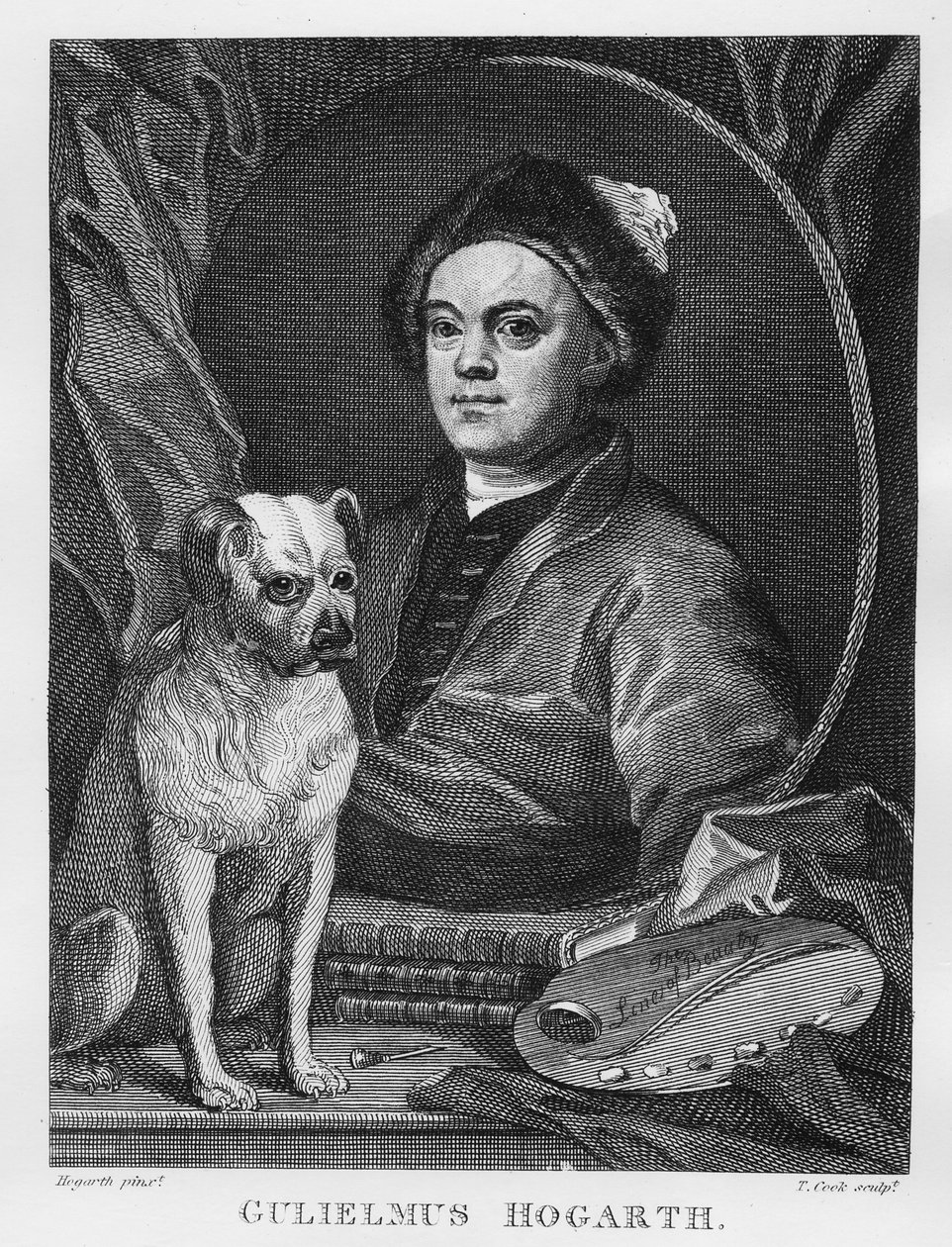 Önarckép, T. Cook metszete, 1809 alkotó: William Hogarth