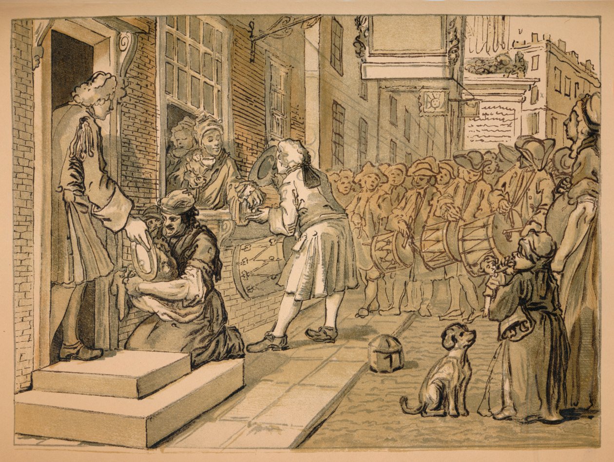 Vázlat az iparhoz és a tétlenséghez - VI. tábla, 1747 alkotó: William Hogarth
