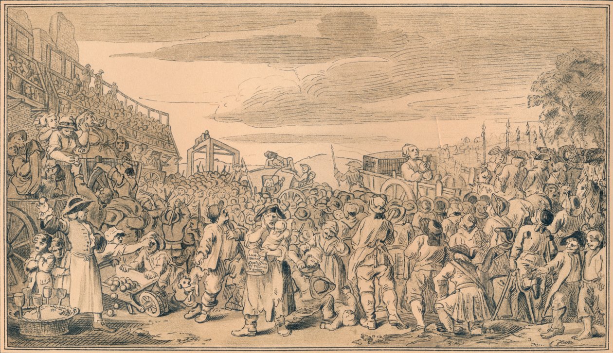 Vázlat az Ipar és tétlenség XI. táblájához, 1747 alkotó: William Hogarth