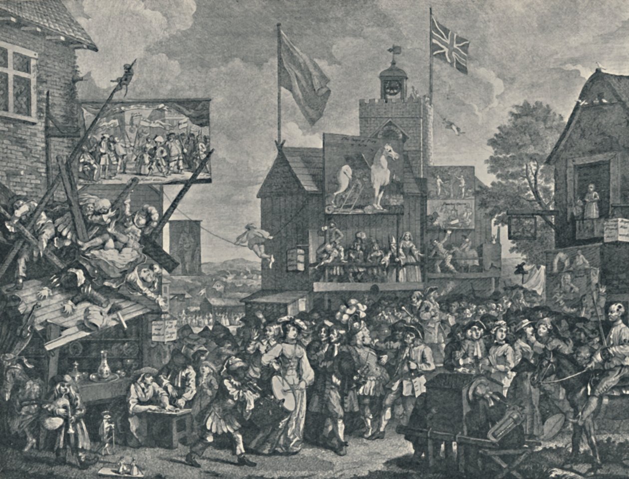 Southwarki vásár, 1733, 1920 alkotó: William Hogarth