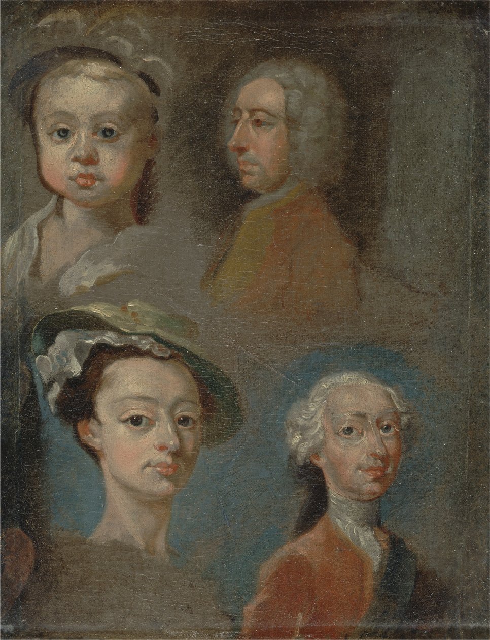 Tanulmány a fejekről (olaj, vászon) alkotó: William Hogarth