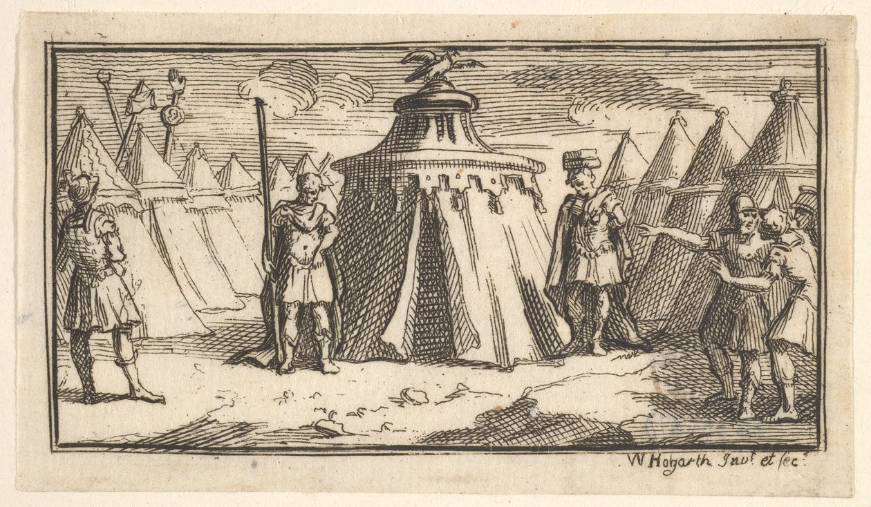A katonai öv vagy öv elvétele John Beaver, Római katonai büntetések, 17..., 1725 után. alkotó: William Hogarth