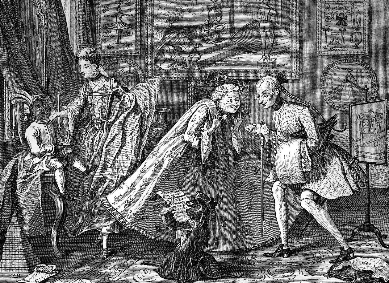 Íz a magas életben, 1746. alkotó: William Hogarth