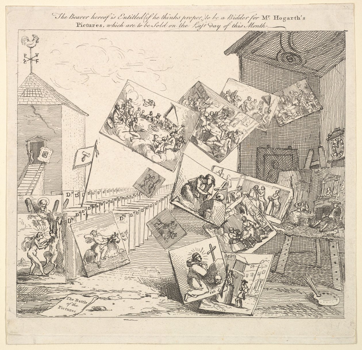 A képek csatája, 1745. alkotó: William Hogarth