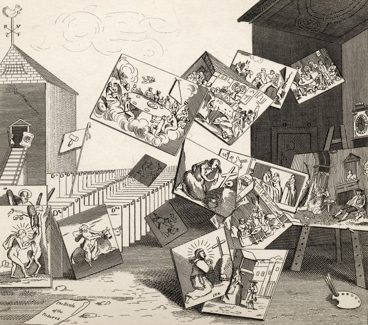 A képek csatája, a Hogarth műveiből, 1833-ban jelent meg alkotó: William Hogarth