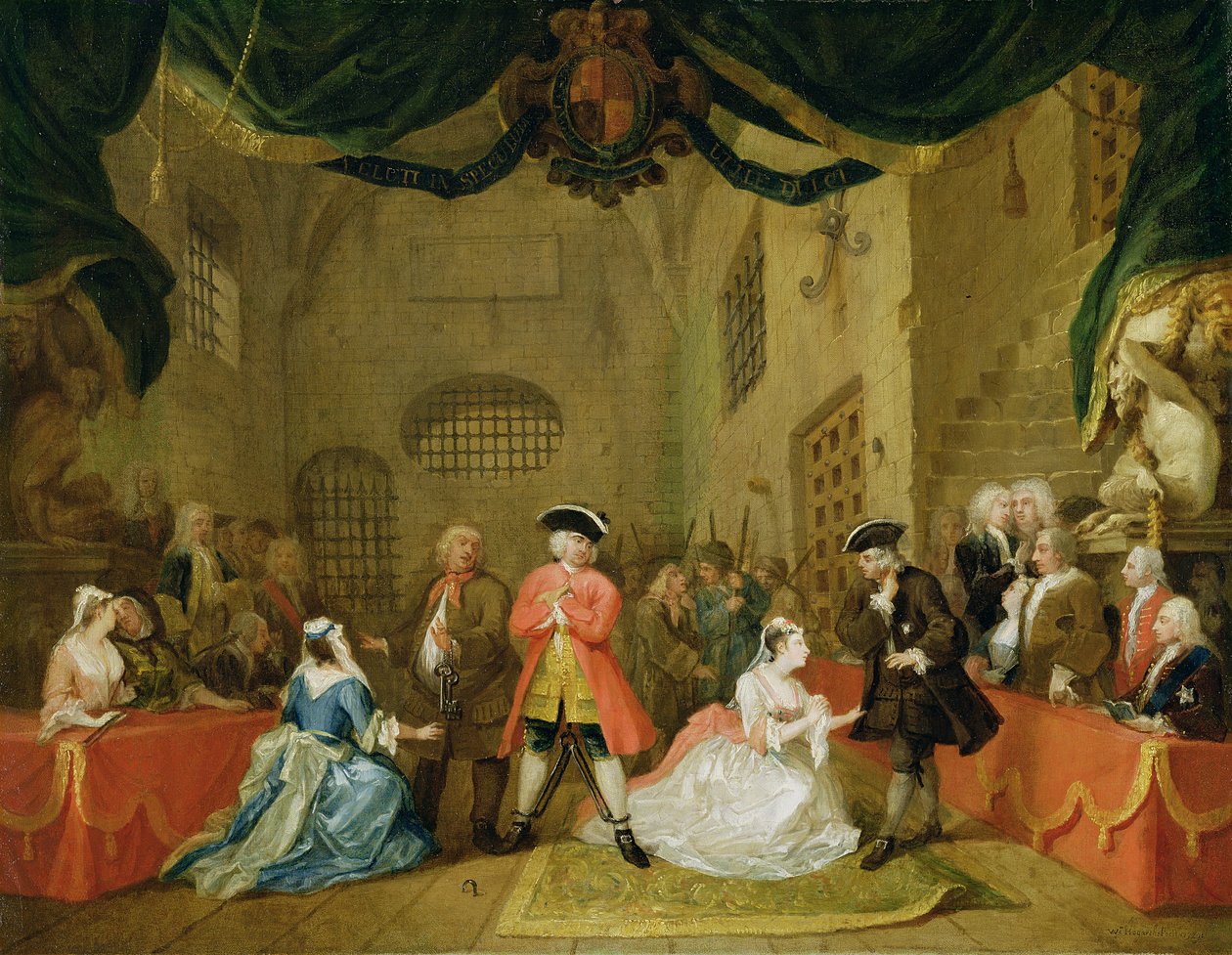 A koldusopera, III. jelenet, XI. felvonás alkotó: William Hogarth
