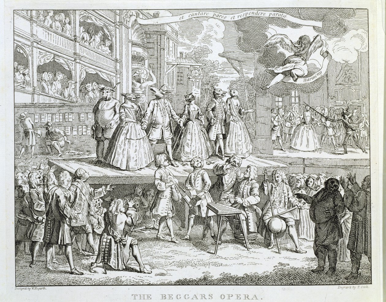 A Koldusopera, Thomas Cook (1744-1818) metszete alkotó: William Hogarth