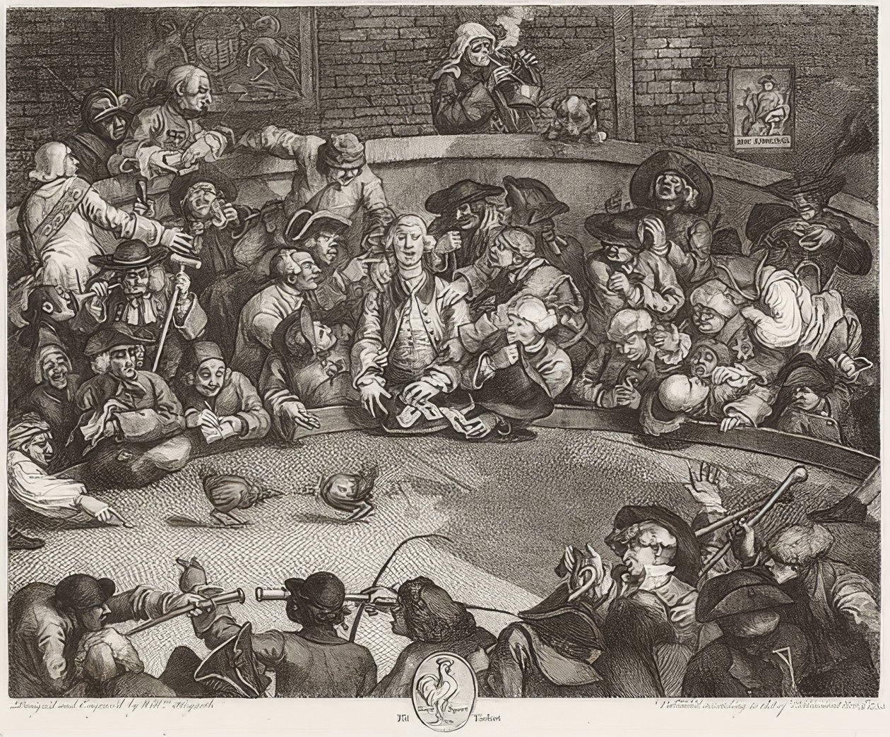 A pilótafülke / Der Hahnenkampfplatz. 1759 alkotó: William Hogarth