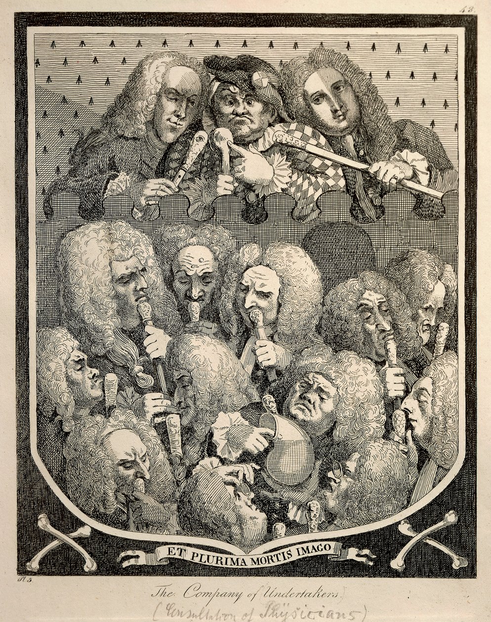 The Company of Undertakers – Georg Friedrich Haendel, karikatúrametszet – William Hogarth alkotó: William Hogarth