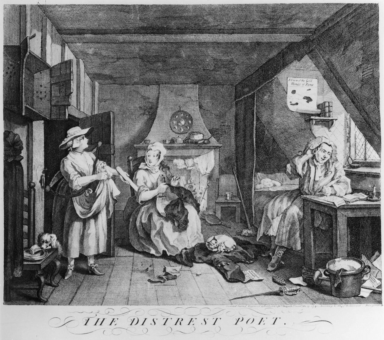 A szorongatott költő, 1740 alkotó: William Hogarth