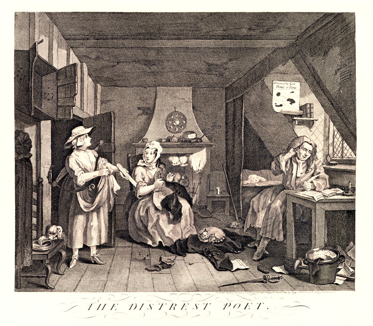 The Distrest Poet, 1741 alkotó: William Hogarth