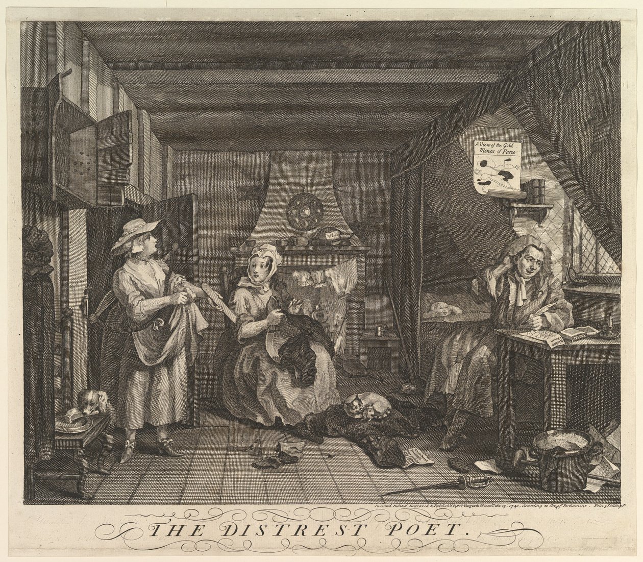 The Disstrest Poet, 1740. december 15. alkotó: William Hogarth