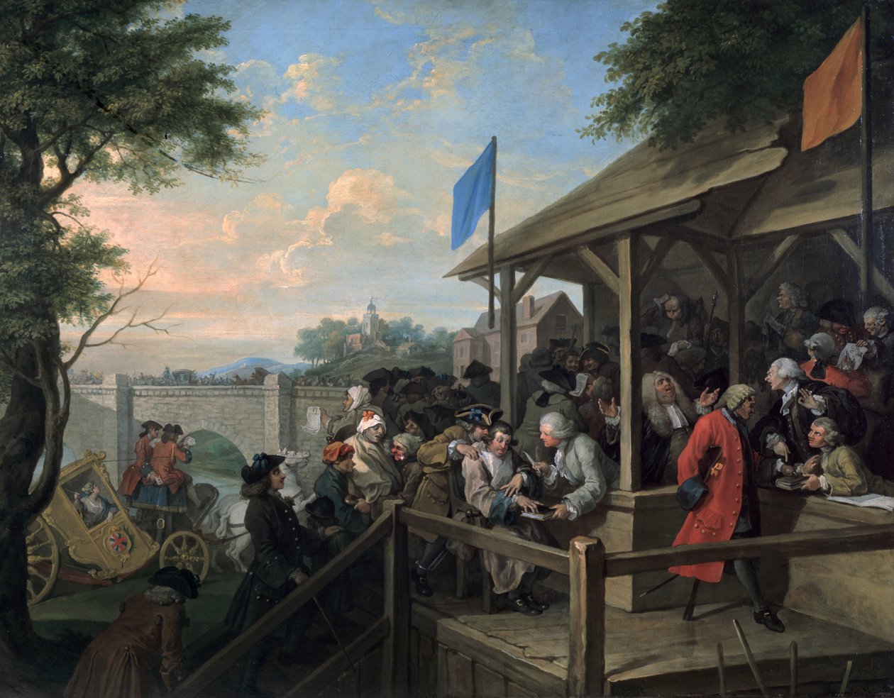 A választás III. A szavazás, 1754-55 alkotó: William Hogarth
