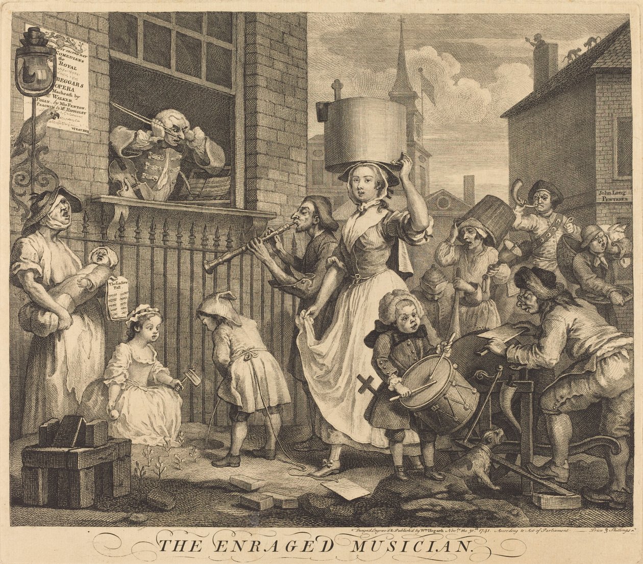 A feldühödött zenész alkotó: William Hogarth