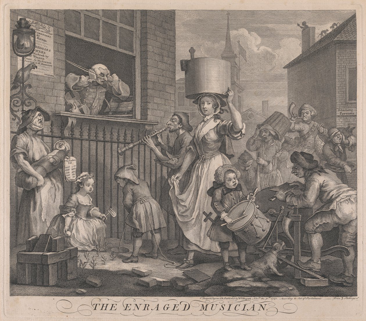 A feldühödött zenész alkotó: William Hogarth