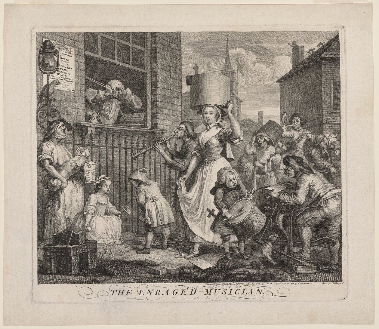 A feldühödött zenész alkotó: William Hogarth