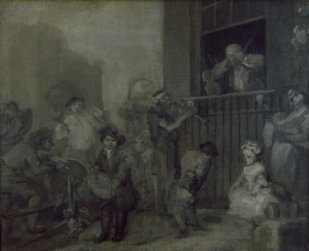 A feldühödött zenész, 17. század alkotó: William Hogarth