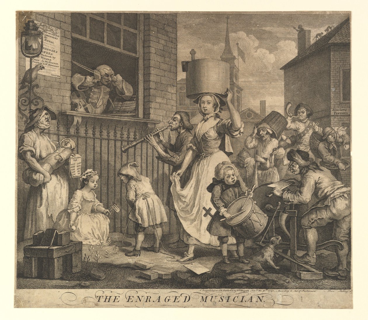 A feldühödött zenész, 1741. november 30. alkotó: William Hogarth