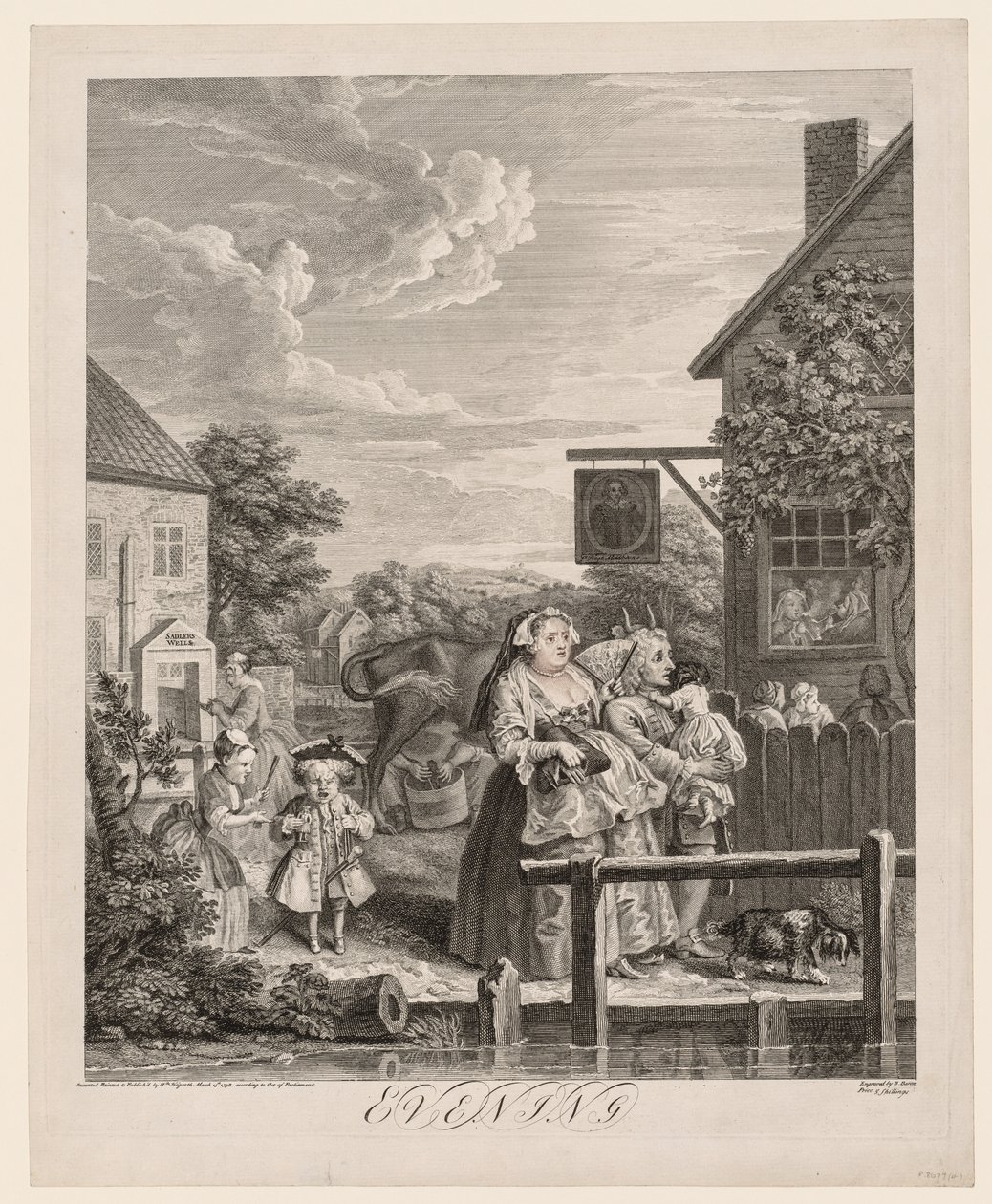 A nap négyszerese: Este, 1738. alkotó: William Hogarth