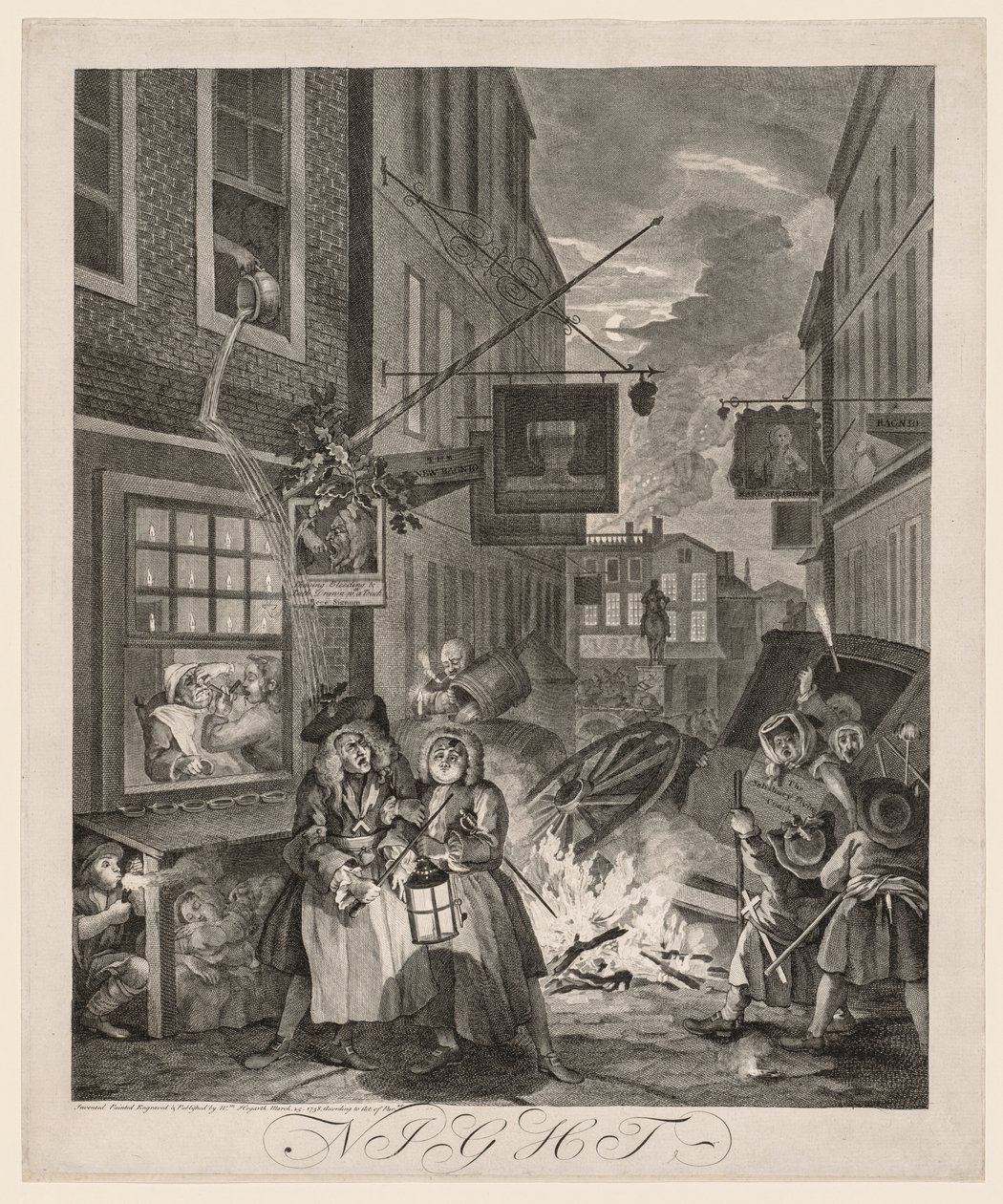 A négy napszak: éjszaka alkotó: William Hogarth