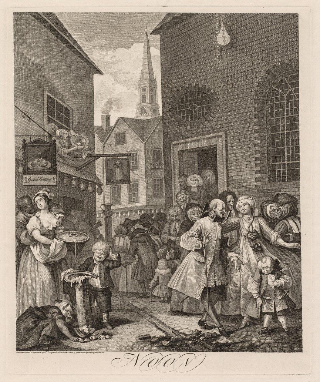 A nap négy időpontja: Dél, 1738. alkotó: William Hogarth