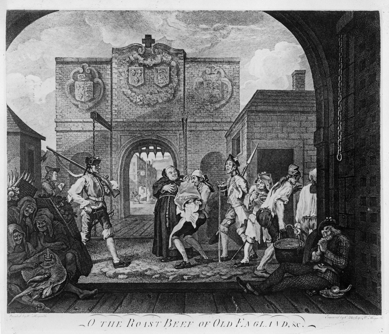 A calais-i kapu, vagy Ó, az ó-Anglia marhasültje alkotó: William Hogarth