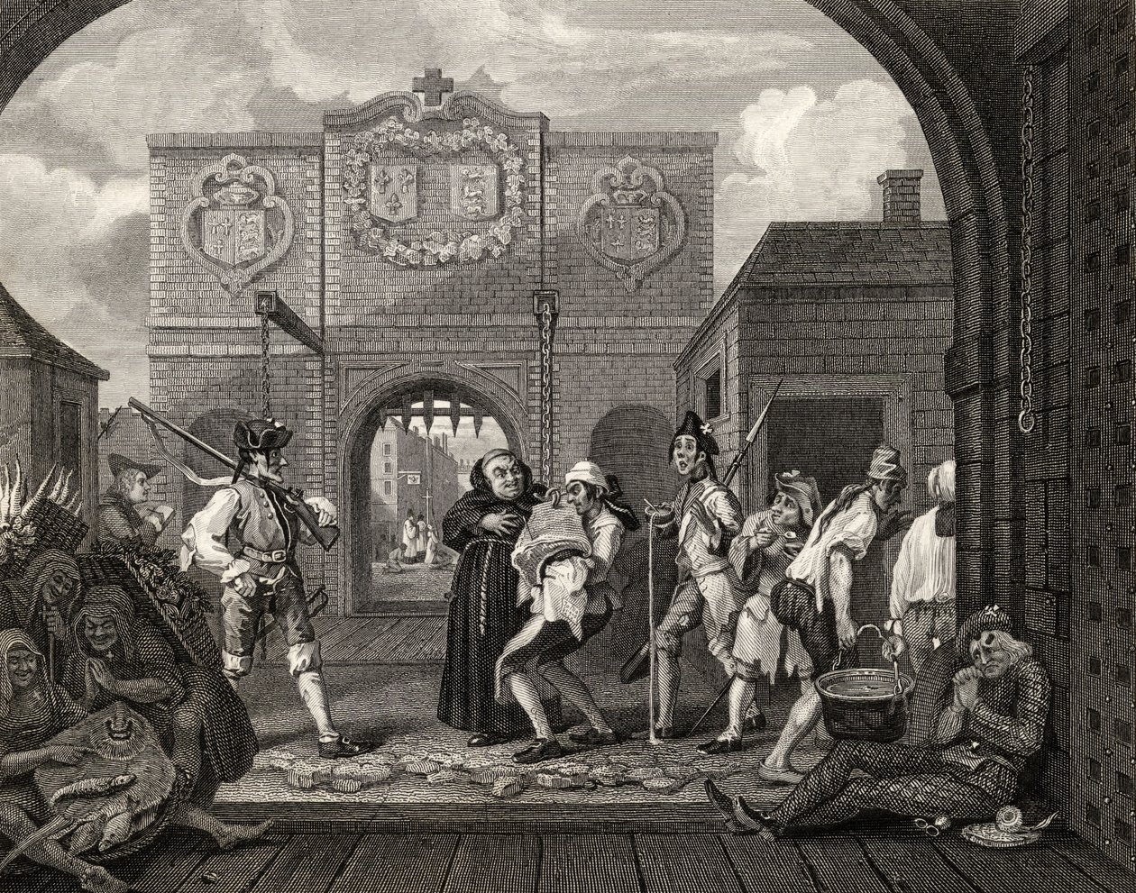 A calais-i kapu, avagy O The Roast Beef of Old England, William Hogarth műveiből, 1833-ban alkotó: William Hogarth