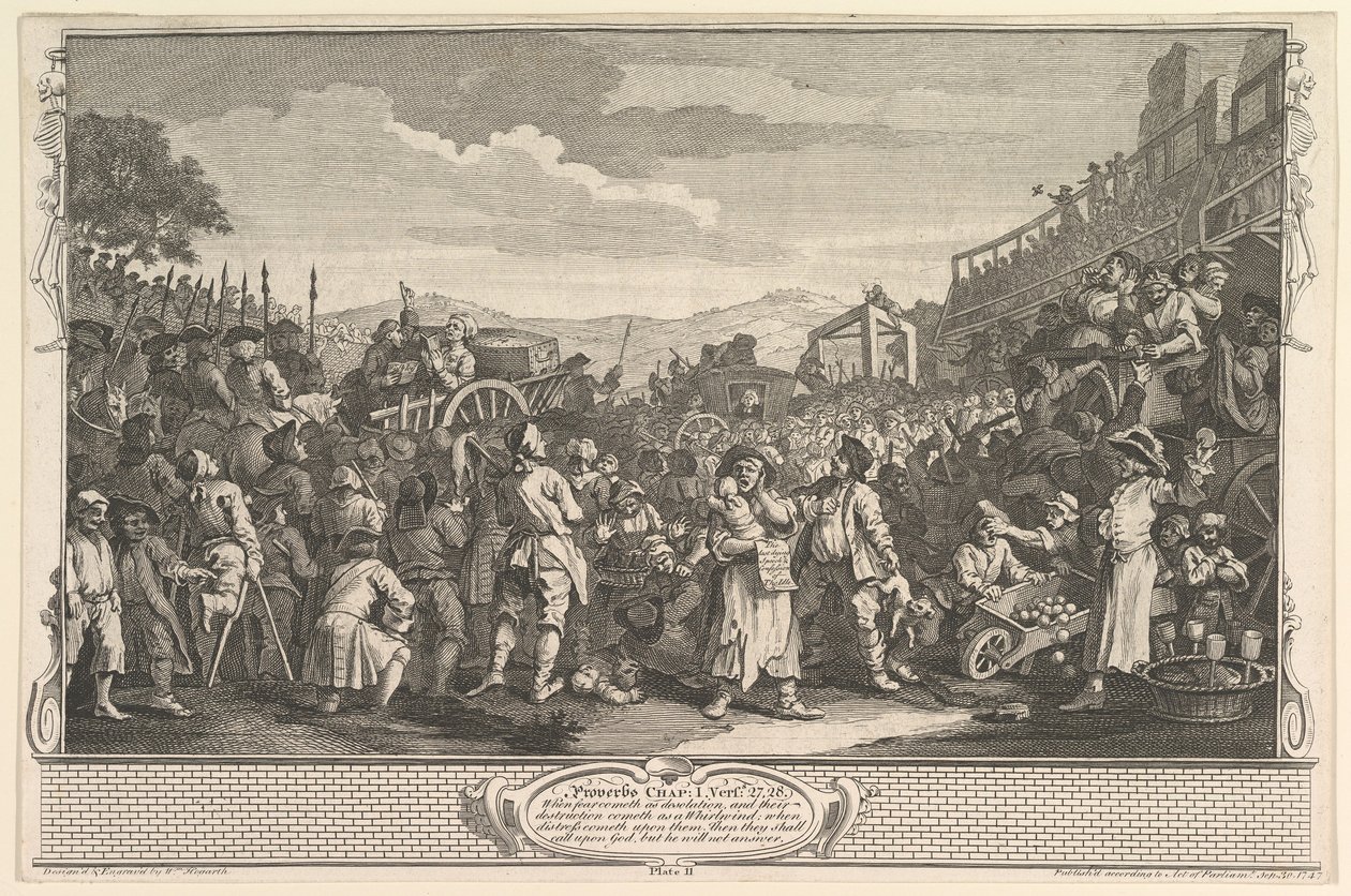 The Idle Prentice Executed at Tyburn Industry and Idleness, 11. tábla, 1747. szeptember 30. alkotó: William Hogarth
