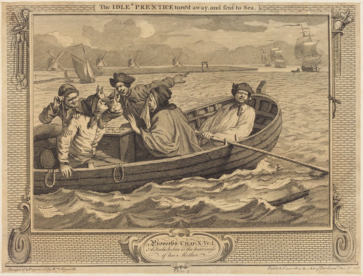 A lusta inast elbocsátják és tengerre küldik alkotó: William Hogarth