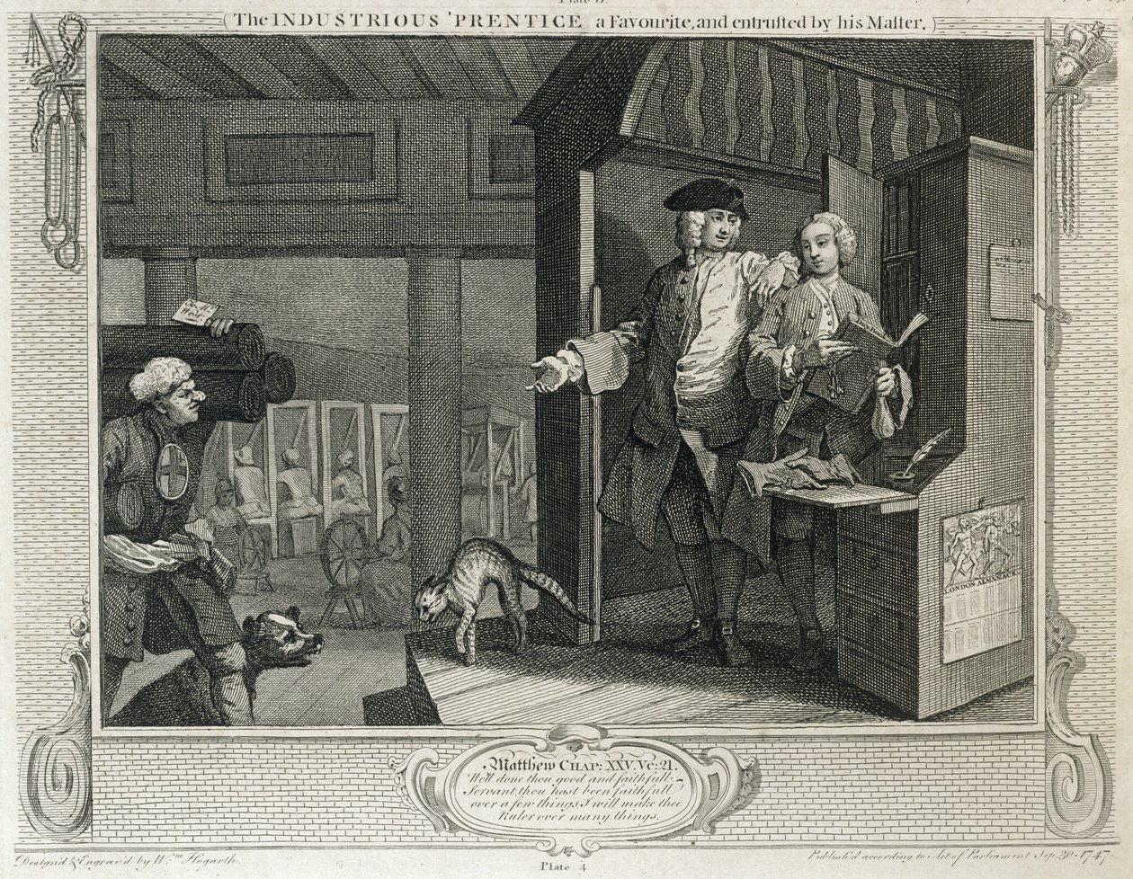 Az 1833-ban kiadott „Ipar és tétlenség” IV. alkotó: William Hogarth