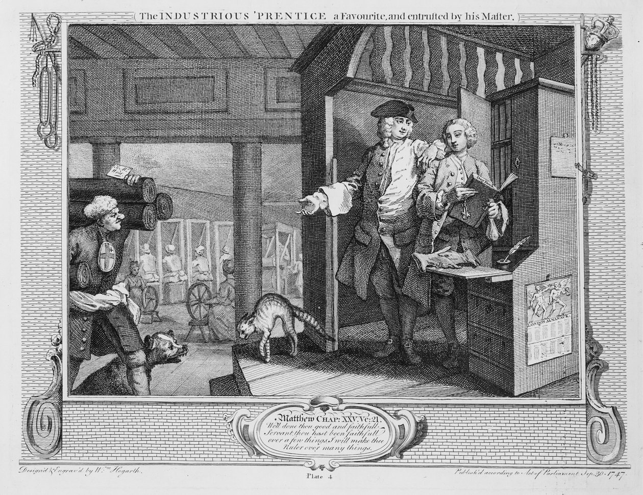 A szorgalmas „kedvenc tanítvány, és a mestere megbízta”, az „Ipar és tétlenség” IV. alkotó: William Hogarth