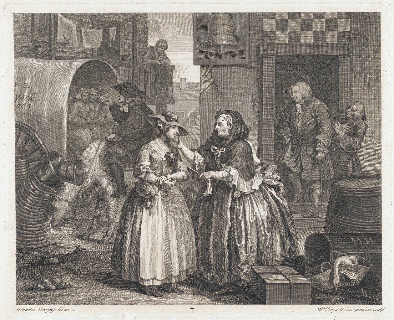 Az ártatlan lányból parázna lesz, tervezett 1732, nyomtatott 1744 (Rézkarc és metszet) alkotó: William Hogarth
