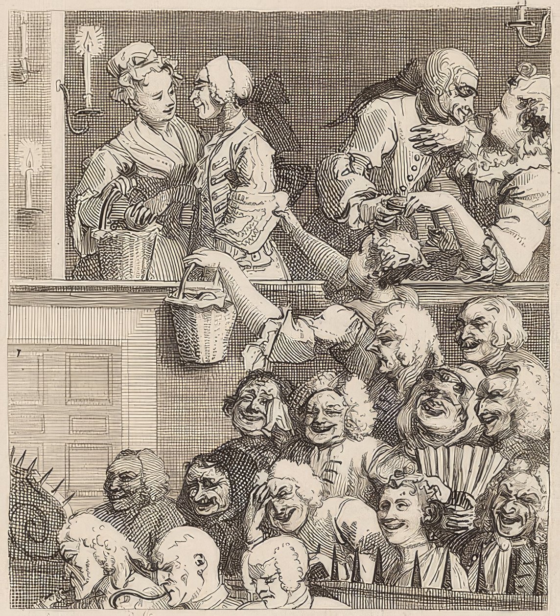 A nevető közönség. 1733 alkotó: William Hogarth