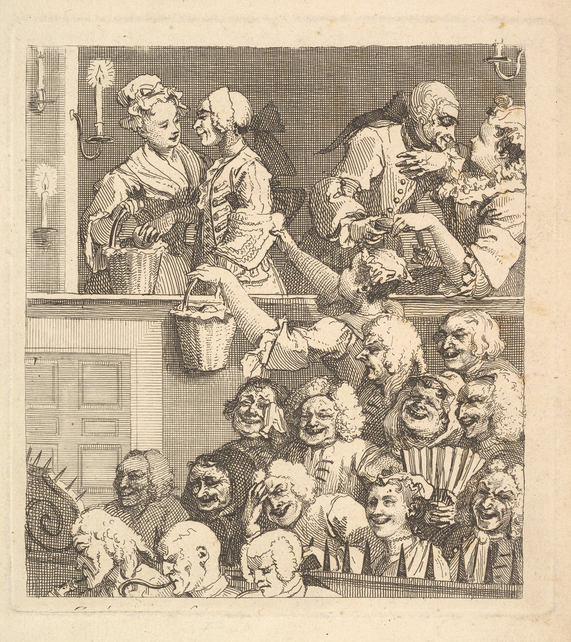 A nevető közönség, 1733. december. alkotó: William Hogarth