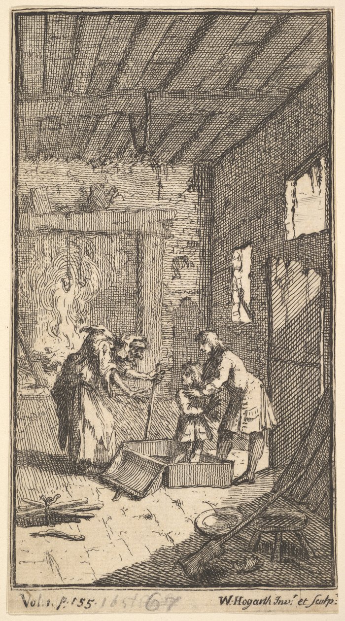 Az új metamorfózis, 4. tábla: Az Invidiosa kiadja a Fantasiót, 1724. alkotó: William Hogarth