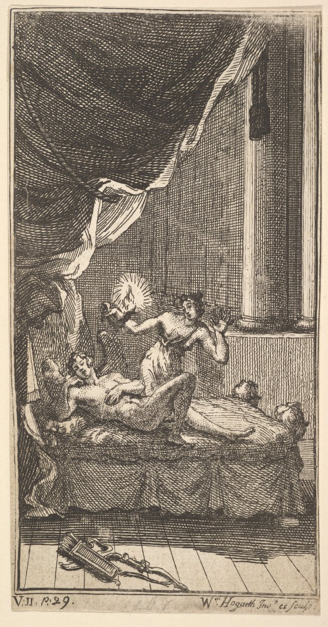 Az új metamorfózis, 6. tábla: Ámor és psziché története, 1724. alkotó: William Hogarth
