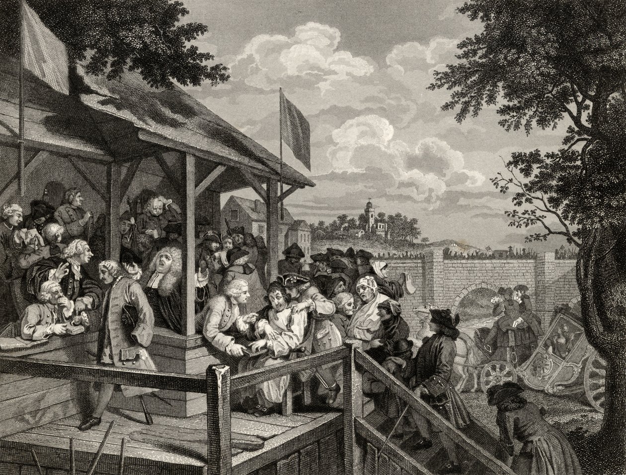 A George Presbury által metszett Polling a William Hogarth műveiből, 1833-ban jelent meg alkotó: William Hogarth