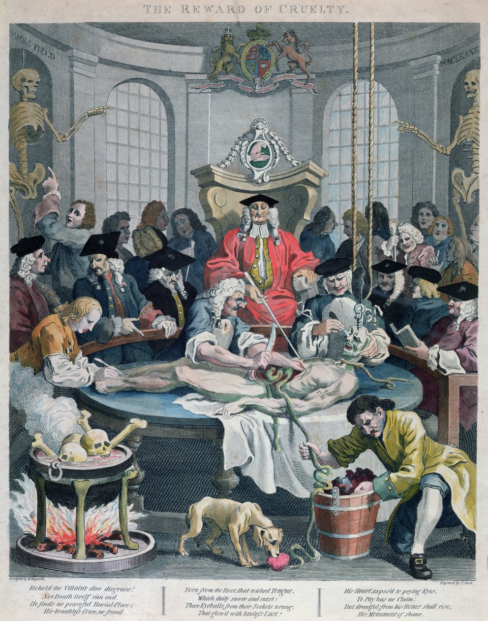 A kegyetlenség jutalma, A kegyetlenség négy szakaszából, Thomas Cook (1744-1818) metszete, 1799 alkotó: William Hogarth