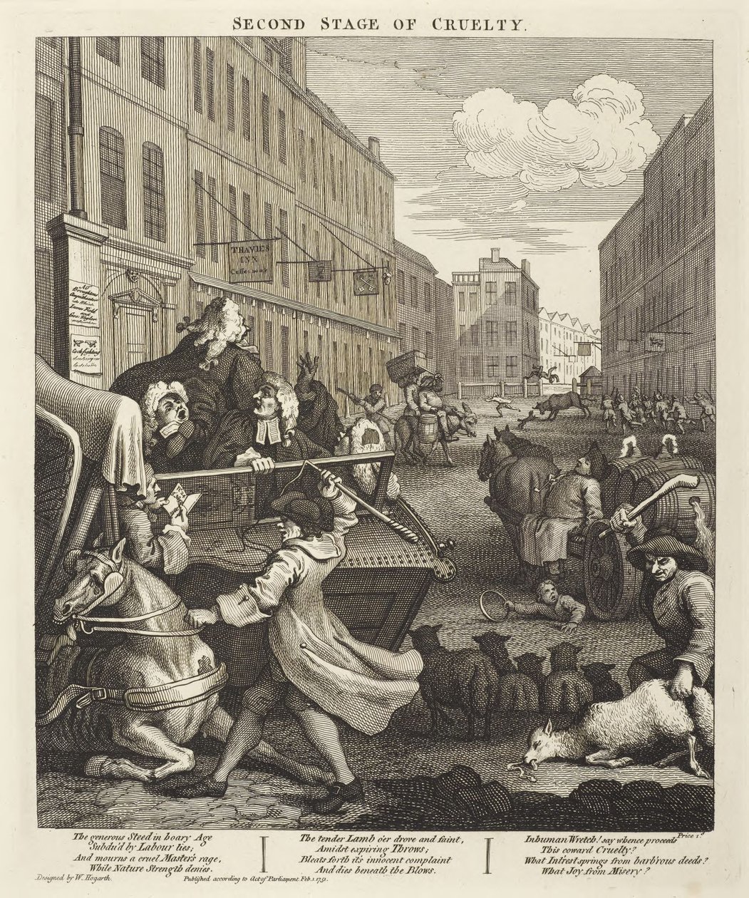 A kegyetlenség második szakasza alkotó: William Hogarth