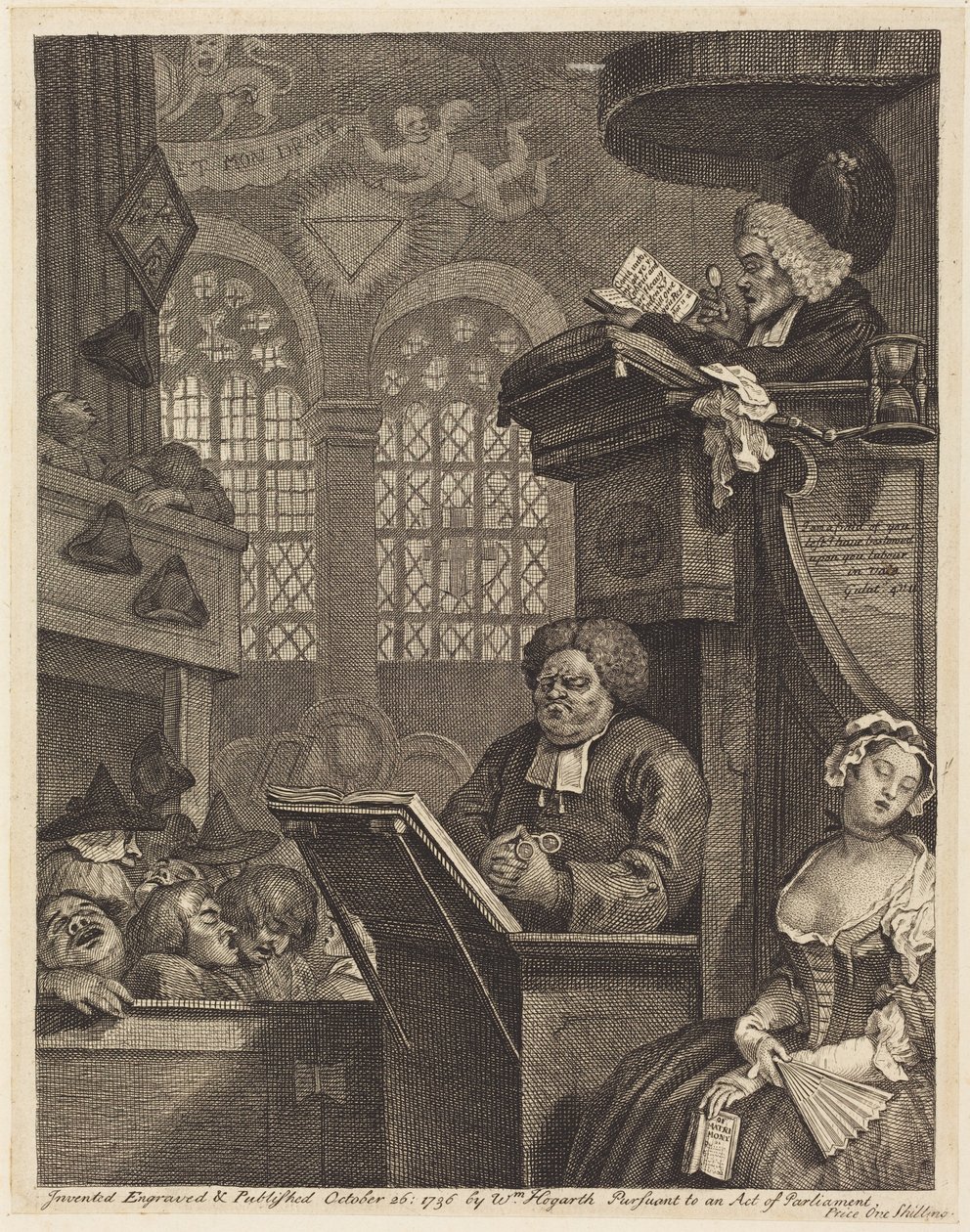 Az alvó gyülekezet alkotó: William Hogarth