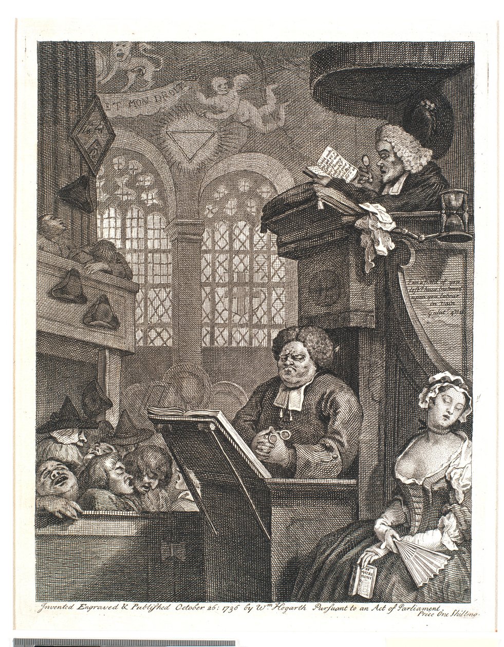 Az alvó gyülekezet alkotó: William Hogarth