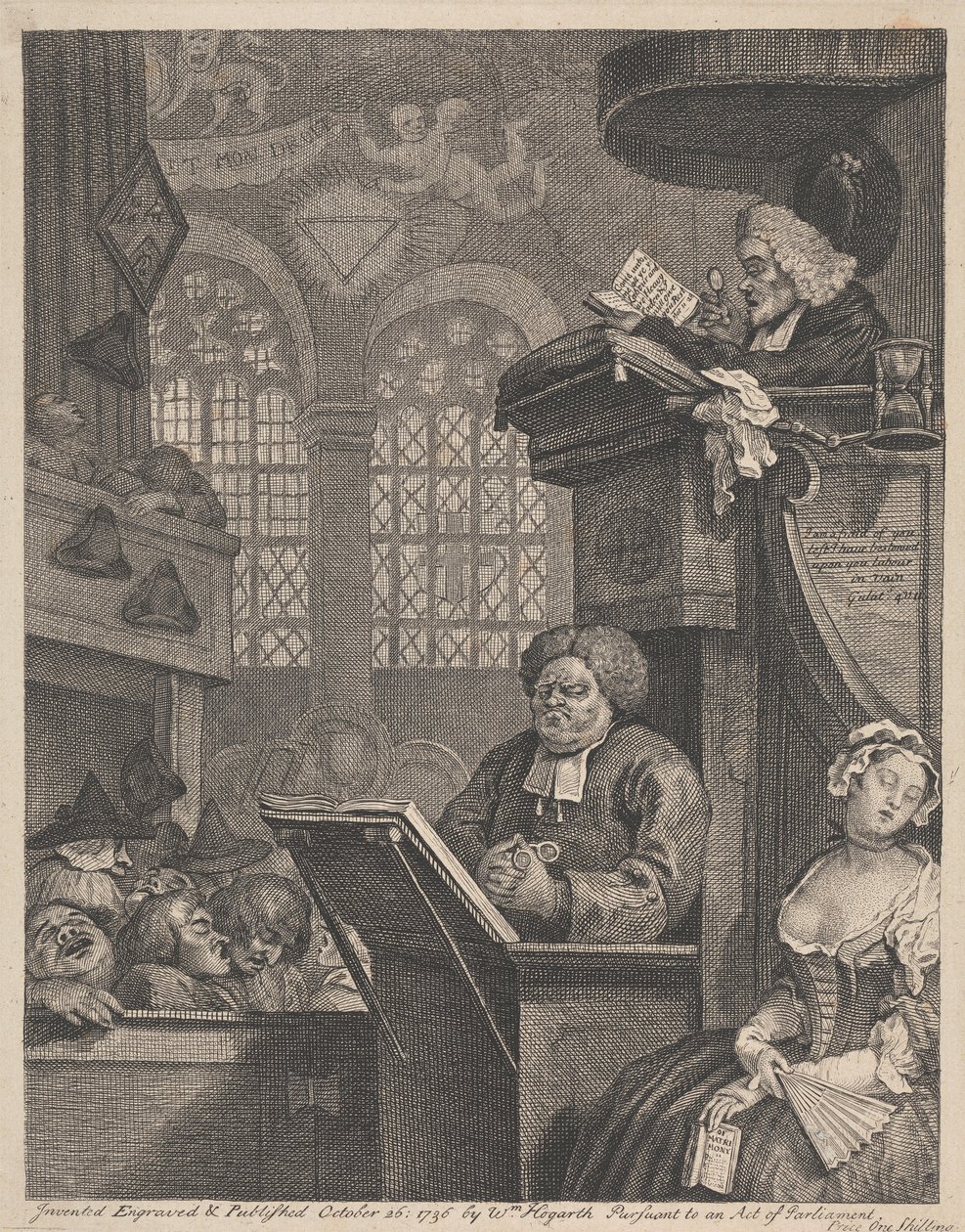 Az alvó gyülekezet alkotó: William Hogarth