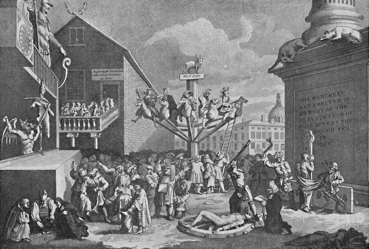 A déli-tengeri buborék, William Hogarth nyomatából, 1721, 1904 alkotó: William Hogarth