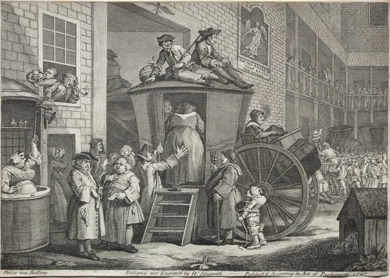 A színpadi edző alkotó: William Hogarth