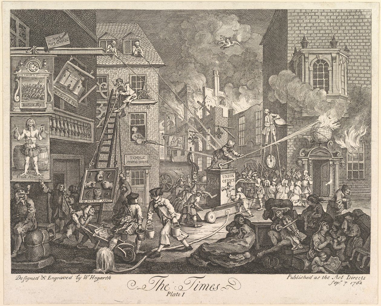 The Times, 1. tábla, 1762. szeptember 7. alkotó: William Hogarth