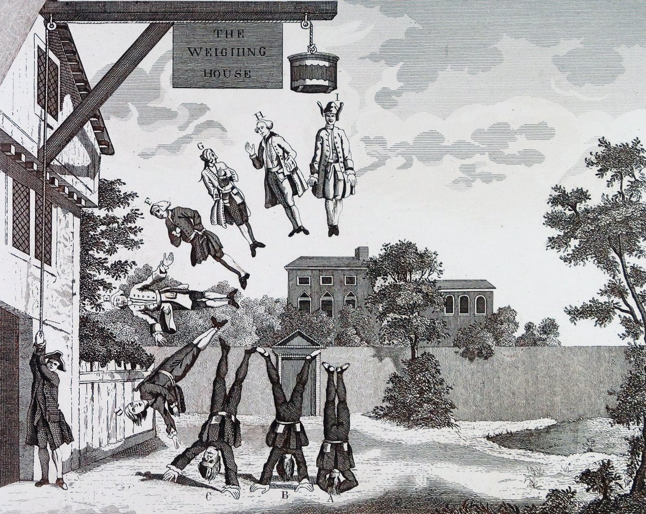 The Weighing House. (absolute gravity) by William Hogarth alkotó: William Hogarth